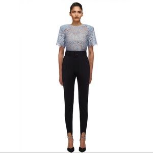 Self-Portrait Blue Cord Lace Sleeved Top US4